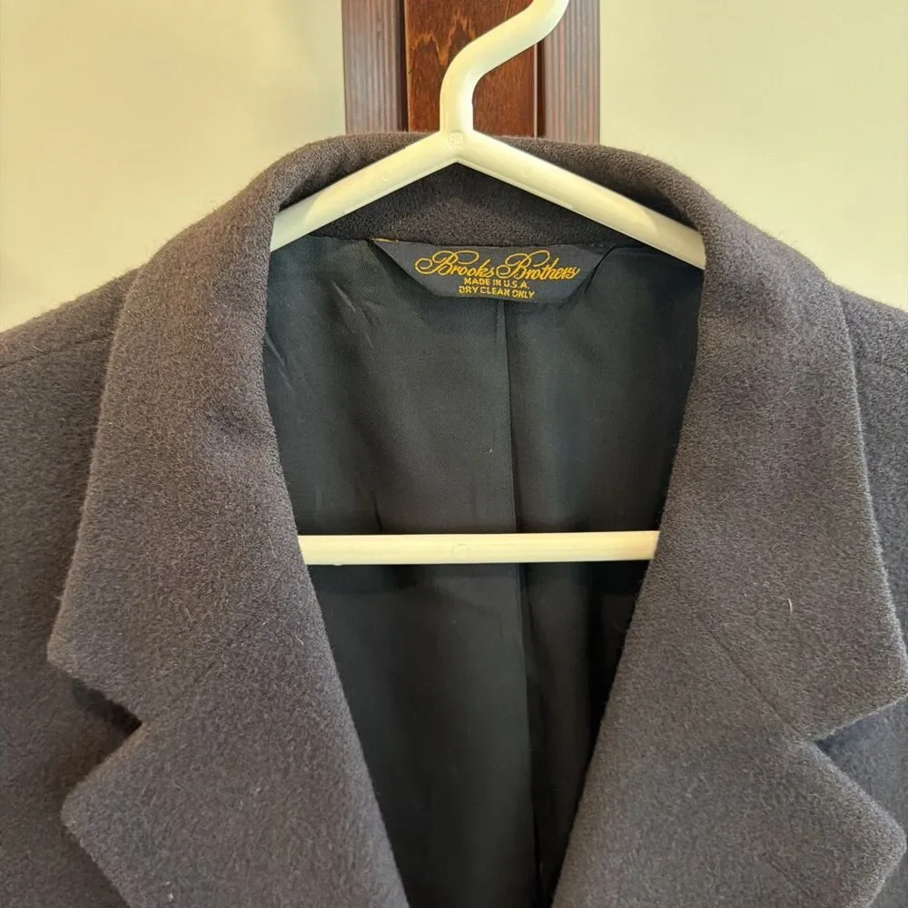 Men’s Brooks Brothers Made In USA 100% Camelhair Blazer Sport Coat 44 Reg Navy